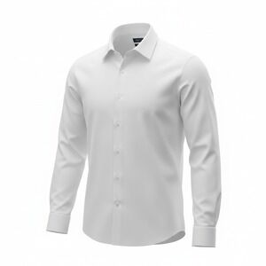 Perry Ellis Mens Slim Fit Stretch Dress Shirt Bright White Size M New‎